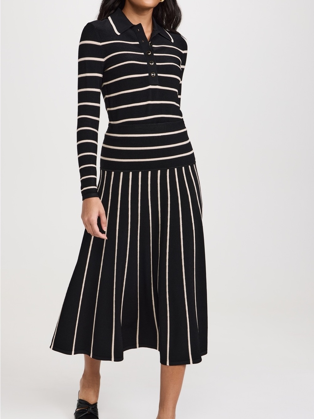 NWT Zimmermann Striped “Crush” Intarsia-Knit Polo Sweater